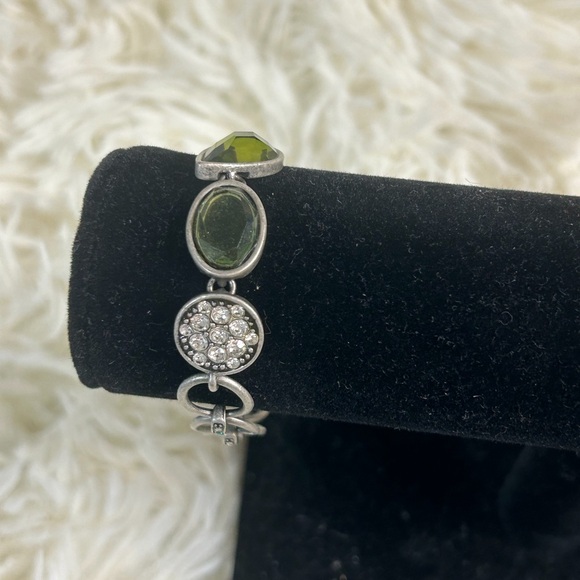 Lia Sophia Silver Bracelet with Green Accents - Picture 1 of 6